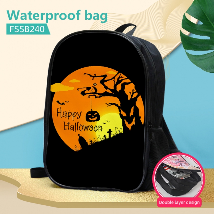 Halloween double-layer waterproof schoolbag about 40×30×17cm FSSB240