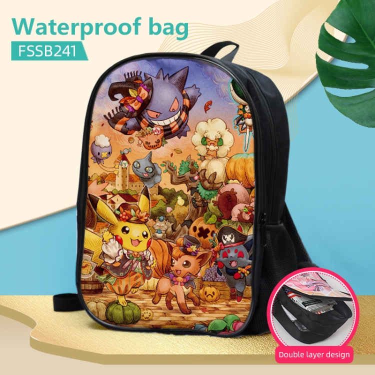 Halloween double-layer waterproof schoolbag about 40×30×17cm FSSB241