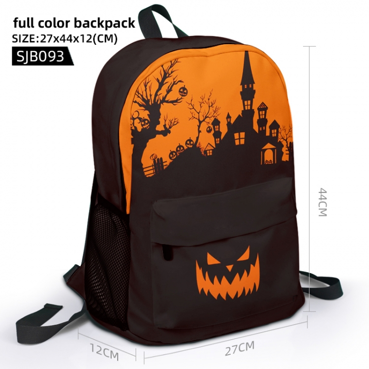 Halloween  full color backpack 27x44x12cm support single style customization SJB093