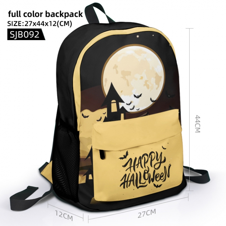 Halloween  full color backpack 27x44x12cm support single style customization SJB092