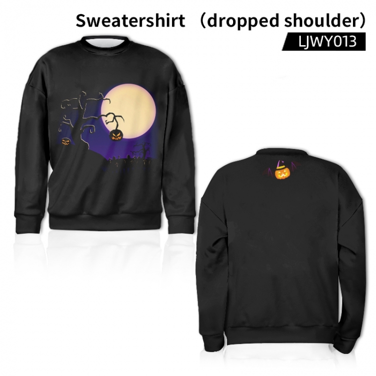 Halloween Full color sweater (off shoulder style) from XS to 3XL supports customization of a single pattern  LJWY013