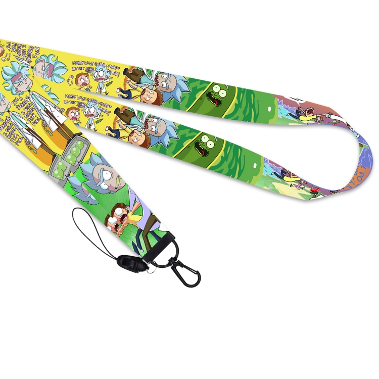 Rick and Morty Black buckle long mobile phone lanyard 45cm price for 10 pcs