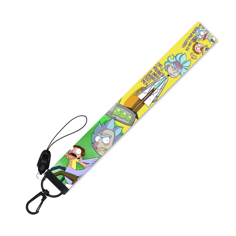 Rick and Morty Black Buckle Mobile Phone Lanyard Short Strap 22.5cm  price for 10 pcs