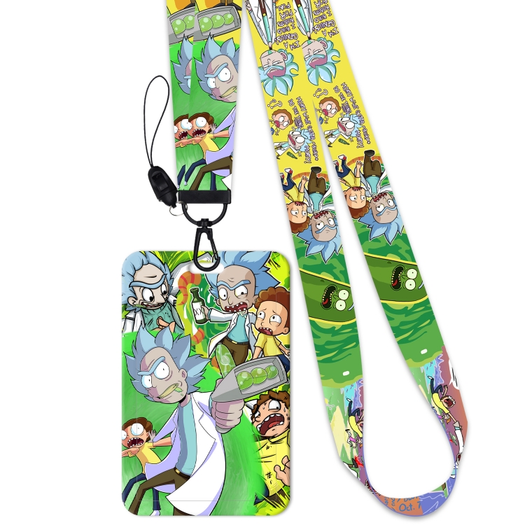 Rick and Morty Black Button Anime Long Strap   Card Sleeve 2-Piece Set 45cm price for 2 pcs