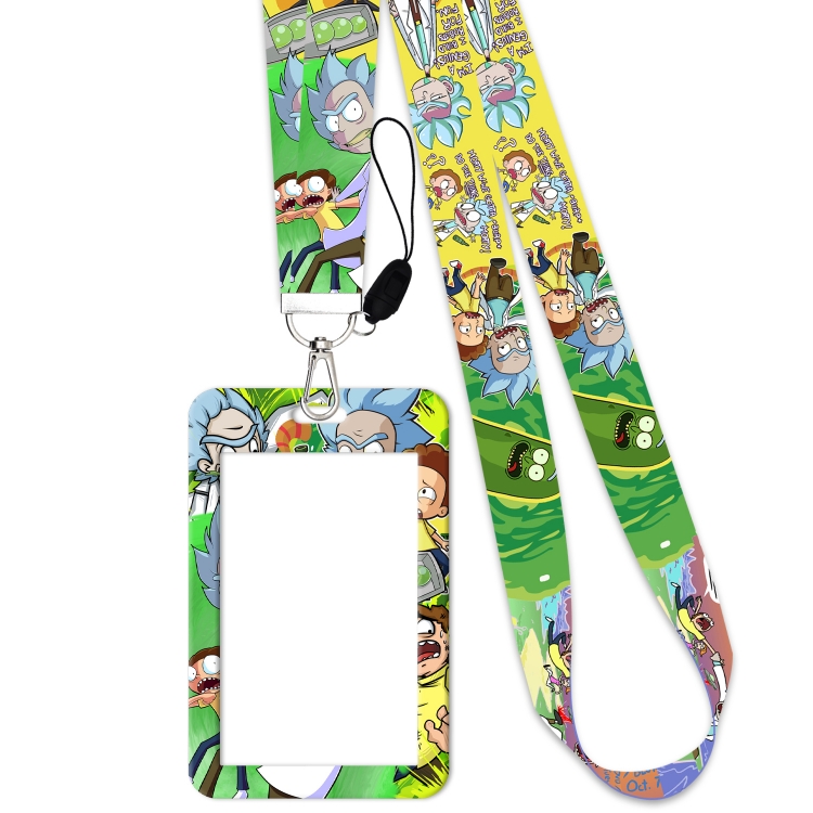 Rick and Morty Silver Button Anime Long Strap   Card Sleeve 2-Piece Set 45cm price for 2 pcs