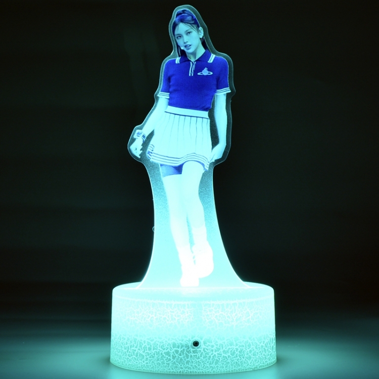 newjeans Acrylic night light 16 kinds of color changing USB interface box 14X7X4CM white base