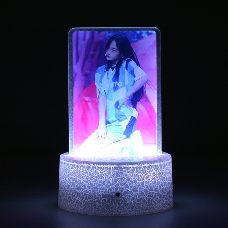 newjeans Acrylic night light 16 kinds of color changing USB interface box 14X7X4CM white base