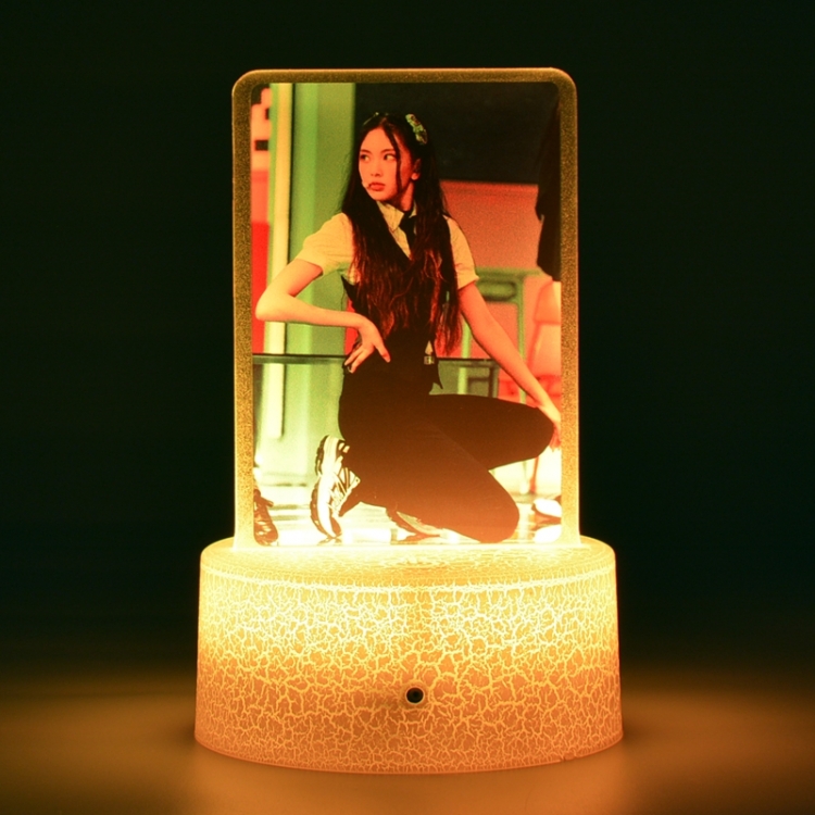 newjeans Acrylic night light 16 kinds of color changing USB interface box 14X7X4CM white base