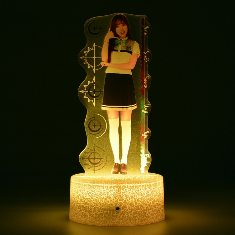 GFRIEND Acrylic Night Light 16 Color-changing USB Interface Box Set 19X7X4CM white base