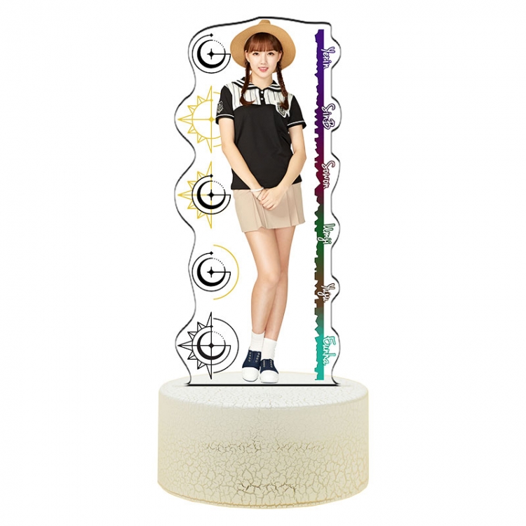 GFRIEND Acrylic Night Light 16 Color-changing USB Interface Box Set 19X7X4CM white base