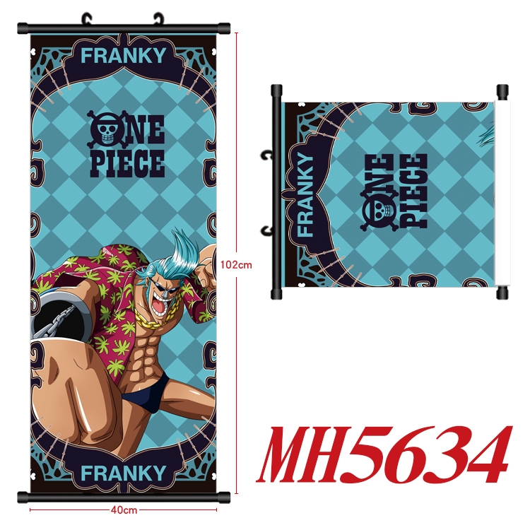 One Piece Anime black Plastic rod Cloth painting Wall Scroll 40X102CM MH5634A