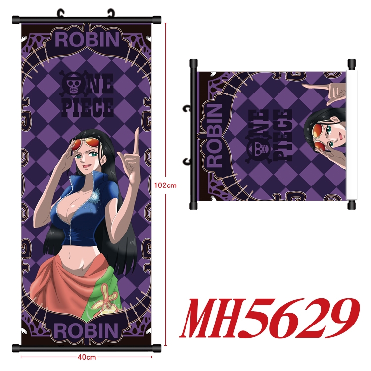 One Piece Anime black Plastic rod Cloth painting Wall Scroll 40X102CM  MH5629A