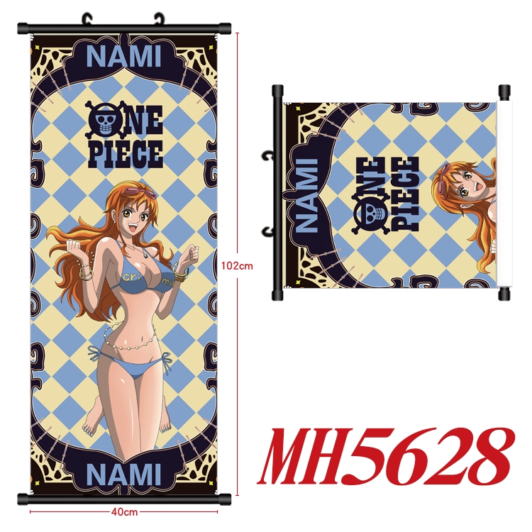 One Piece Anime black Plastic rod Cloth painting Wall Scroll 40X102CM  MH5628A