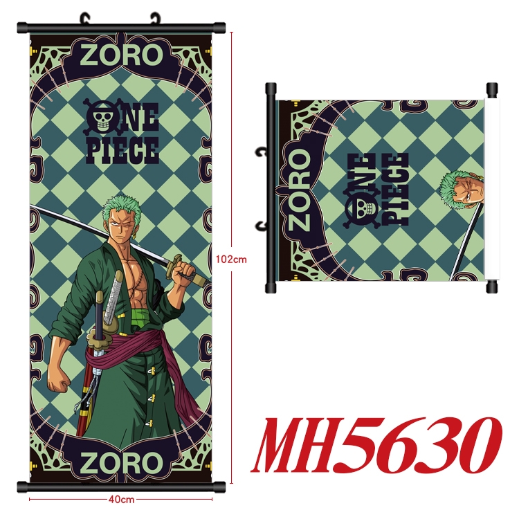 One Piece Anime black Plastic rod Cloth painting Wall Scroll 40X102CM  MH5630A