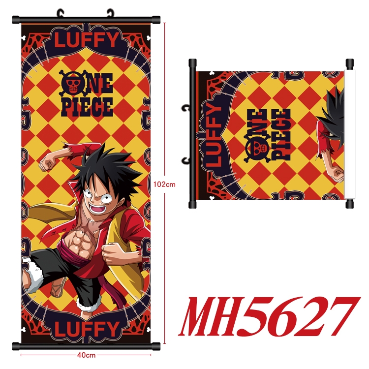 One Piece Anime black Plastic rod Cloth painting Wall Scroll 40X102CM  MH5627A