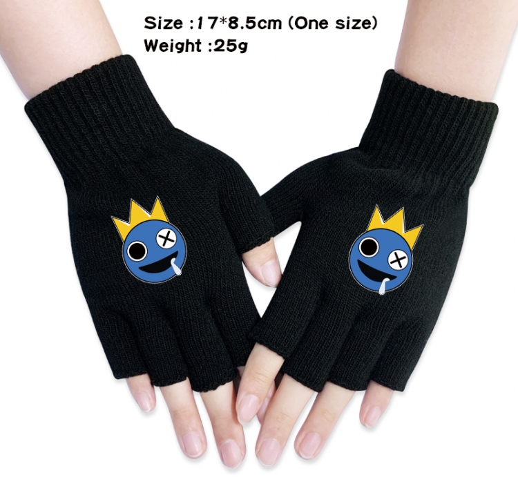 rainbow friends Anime knitting half finger gloves 17X8.5CM