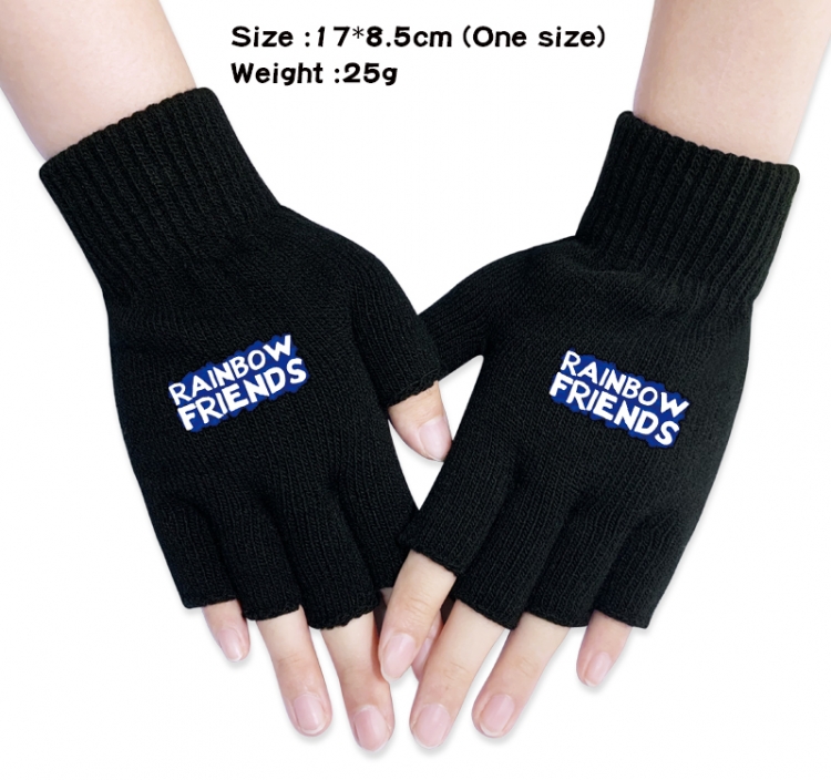 rainbow friends Anime knitting half finger gloves 17X8.5CM