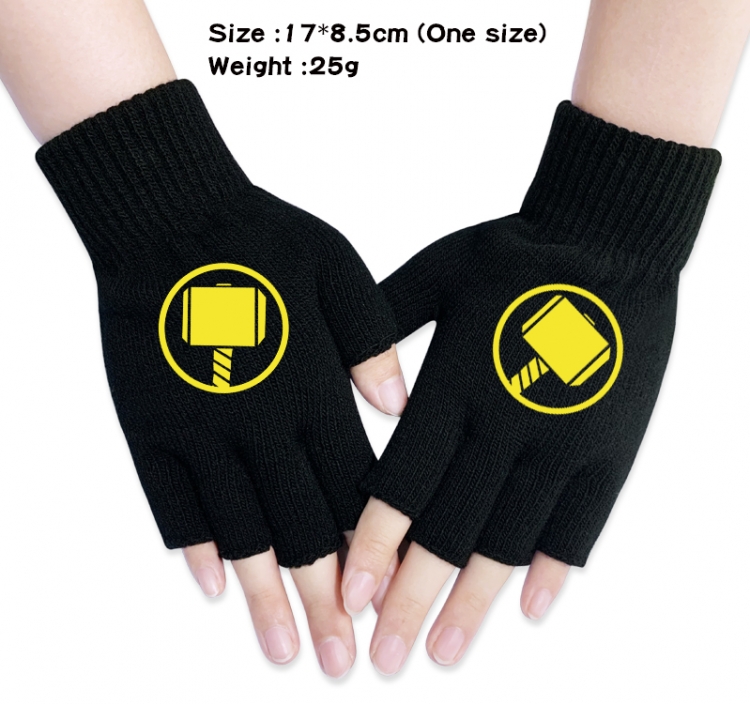 Superhero Movie Anime knitted half finger gloves 17x8.5cm