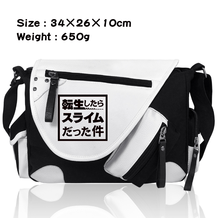 That Time I Got Slim Anime PU Colorblock Leather Shoulder Crossbody Bag 34x26x10cm