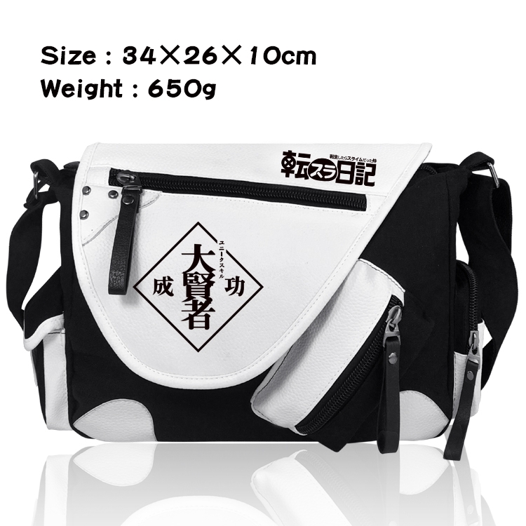 That Time I Got Slim Anime PU Colorblock Leather Shoulder Crossbody Bag 34x26x10cm