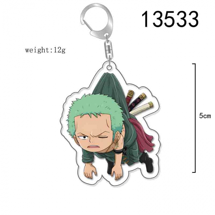 One Piece Anime Acrylic Keychain Charm price for 5 pcs 13533