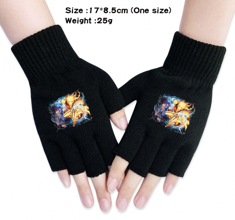 Naruto Anime knitted half finger gloves 17x8.5cm 