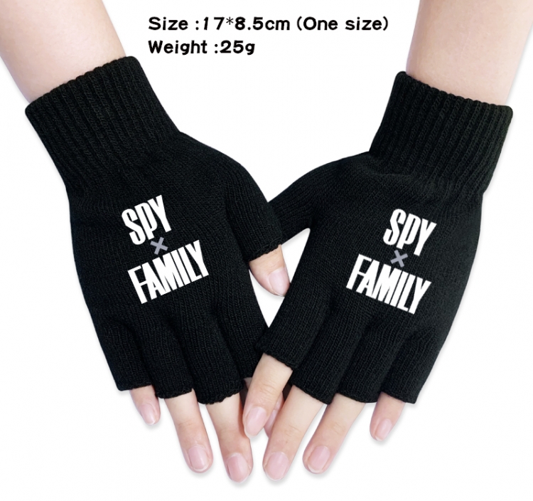 SPY×FAMILY  Anime knitted half finger gloves 17x8.5cm