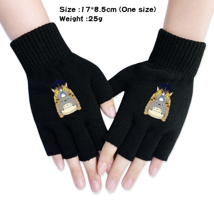 TOTORO Anime knitted half finger gloves 17x8.5cm