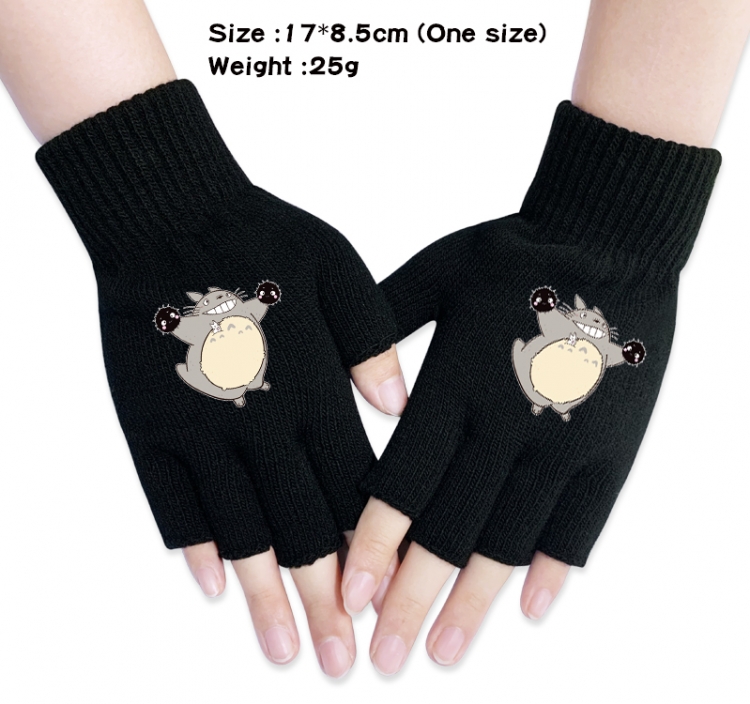 TOTORO Anime knitted half finger gloves 17x8.5cm