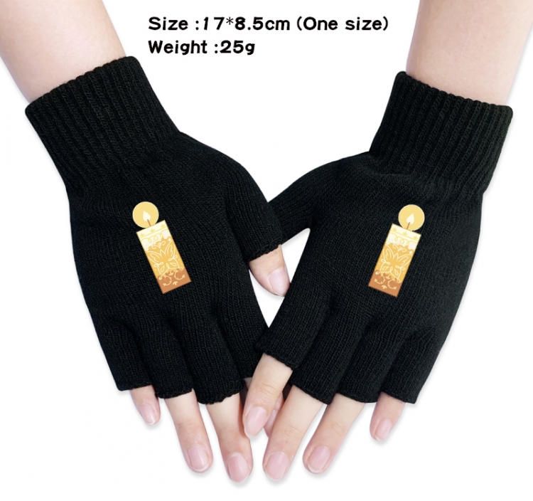 full house of magic Anime knitted half finger gloves 17x8.5cm