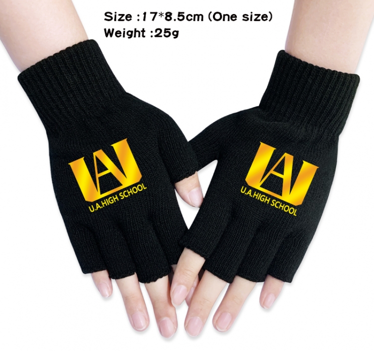 My Hero Academia Anime knitted half finger gloves 17x8.5cm