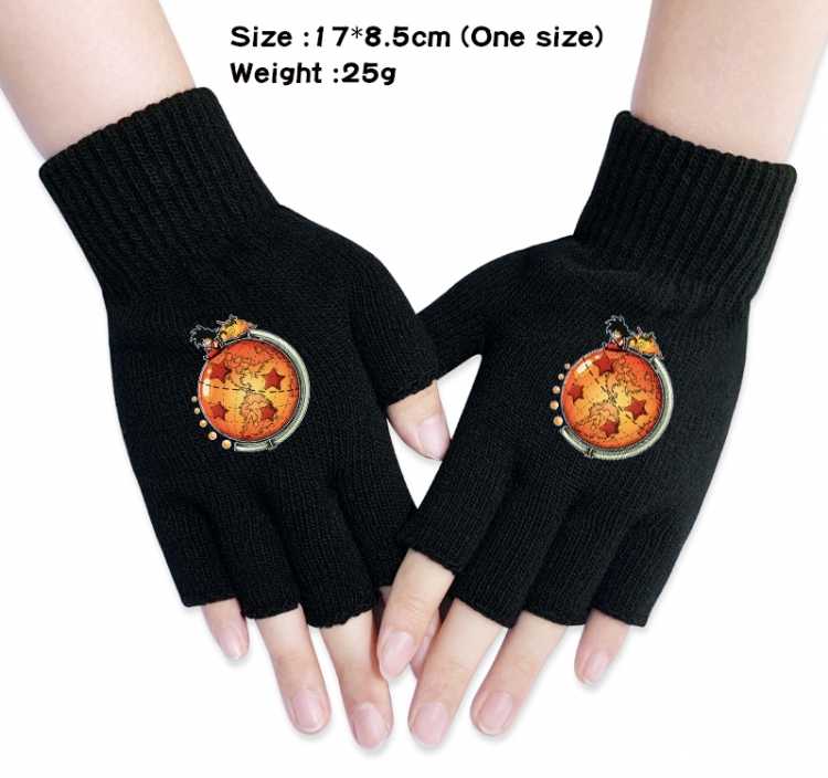DRAGON BALL Anime knitted half finger gloves 17x8.5cm