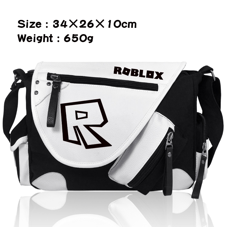 Robllox Anime PU Colorblock Leather Shoulder Crossbody Bag 34x26x10cm