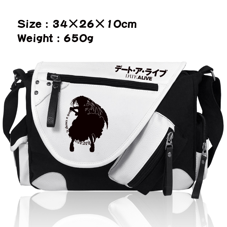 Date-A-Live Anime PU Colorblock Leather Shoulder Crossbody Bag 34x26x10cm