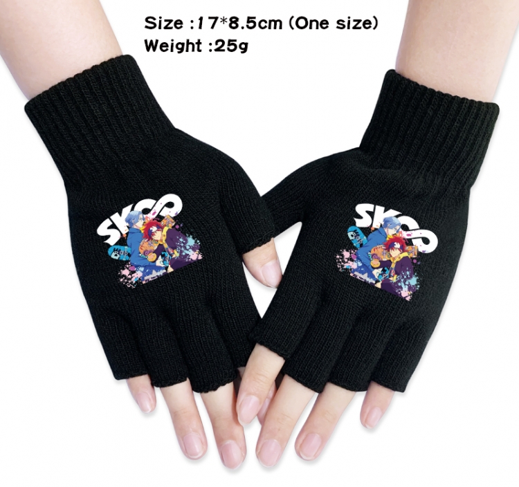 SK∞ Anime knitted half finger gloves 17x8.5cm