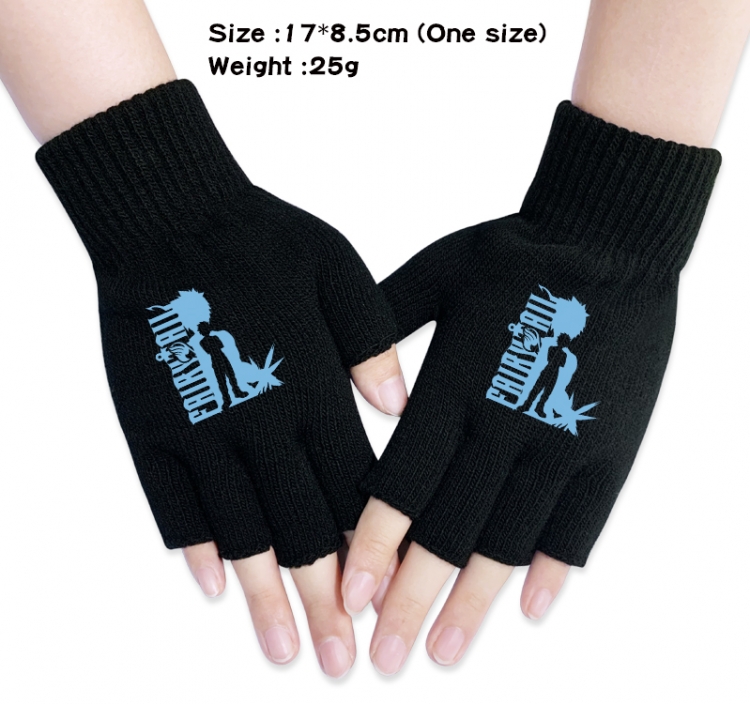 Fairy tail Anime knitted half finger gloves 17x8.5cm