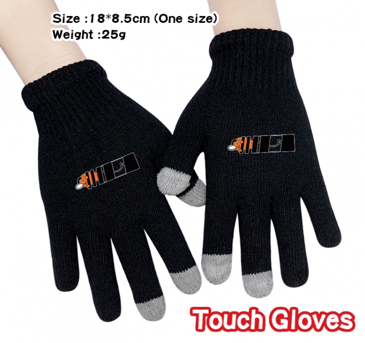 Chainsaw man Anime touch screen knitting all finger gloves 18X8.5CM