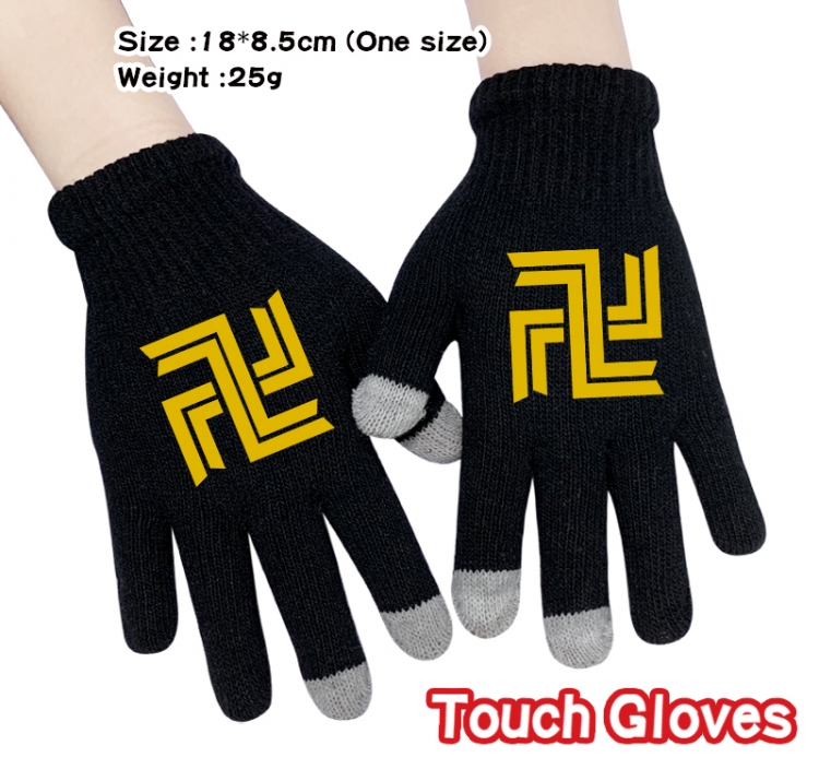 Tokyo Revengers  Anime touch screen knitting all finger gloves 18X8.5CM