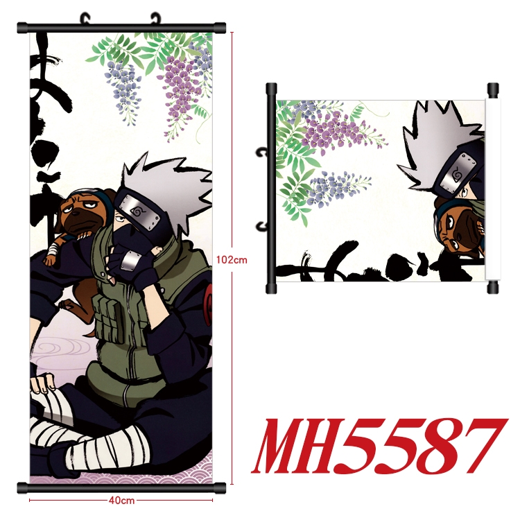 Naruto Anime black Plastic rod Cloth painting Wall Scroll 40X102CM MH5587A