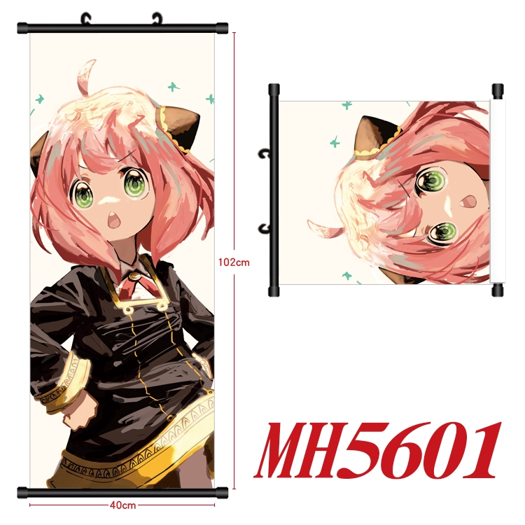 SPY×FAMILY Anime black Plastic rod Cloth painting Wall Scroll 40X102CM MH5601A