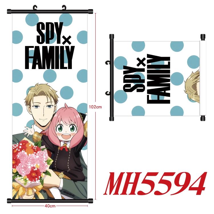 SPY×FAMILY Anime black Plastic rod Cloth painting Wall Scroll 40X102CM  MH5594A