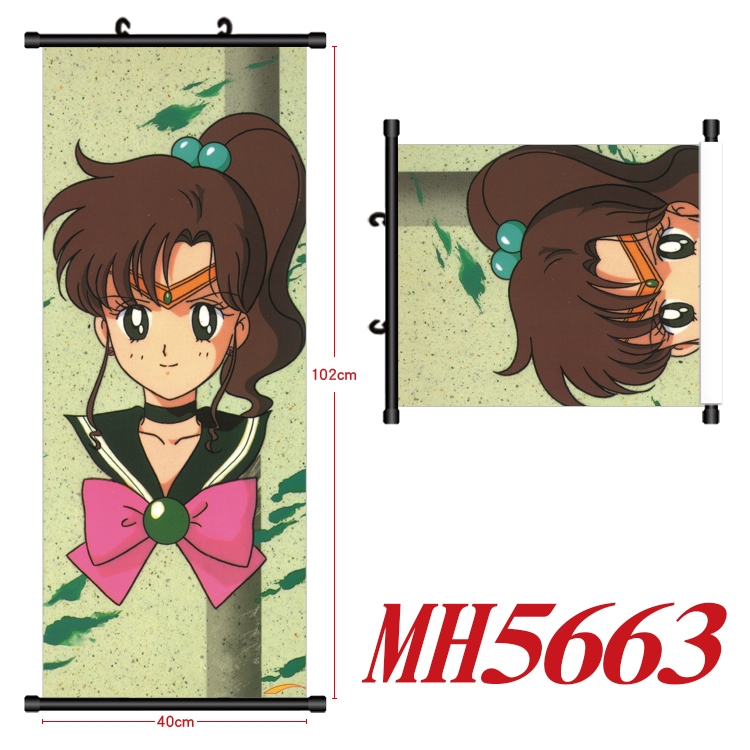 sailormoon Anime black Plastic rod Cloth painting Wall Scroll 40X102CM  MH5663A