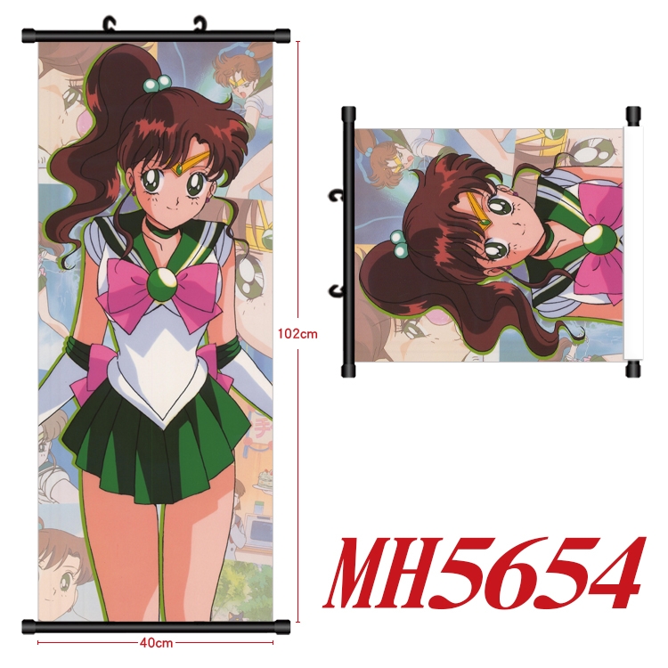 sailormoon Anime black Plastic rod Cloth painting Wall Scroll 40X102CM MH5654A