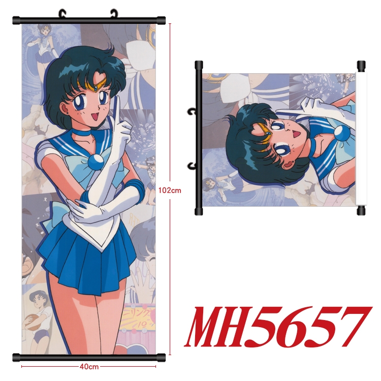 sailormoon Anime black Plastic rod Cloth painting Wall Scroll 40X102CM MH5657A