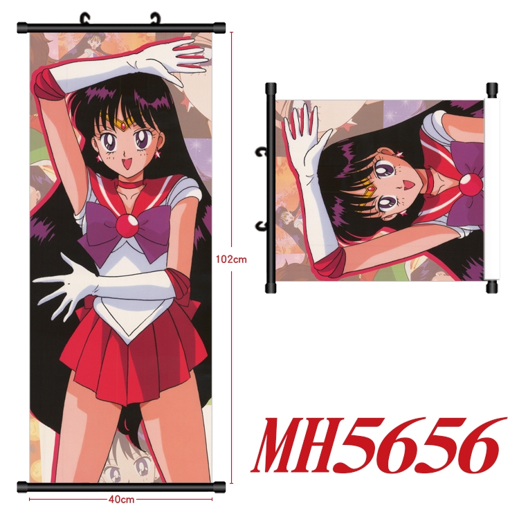 sailormoon Anime black Plastic rod Cloth painting Wall Scroll 40X102CM   MH5656A