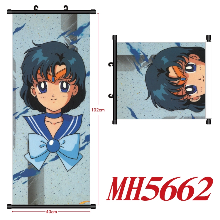 sailormoon Anime black Plastic rod Cloth painting Wall Scroll 40X102CM  MH5662A