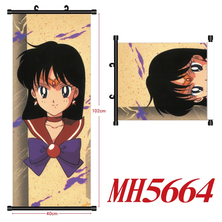 sailormoon Anime black Plastic rod Cloth painting Wall Scroll 40X102CM  MH5664A