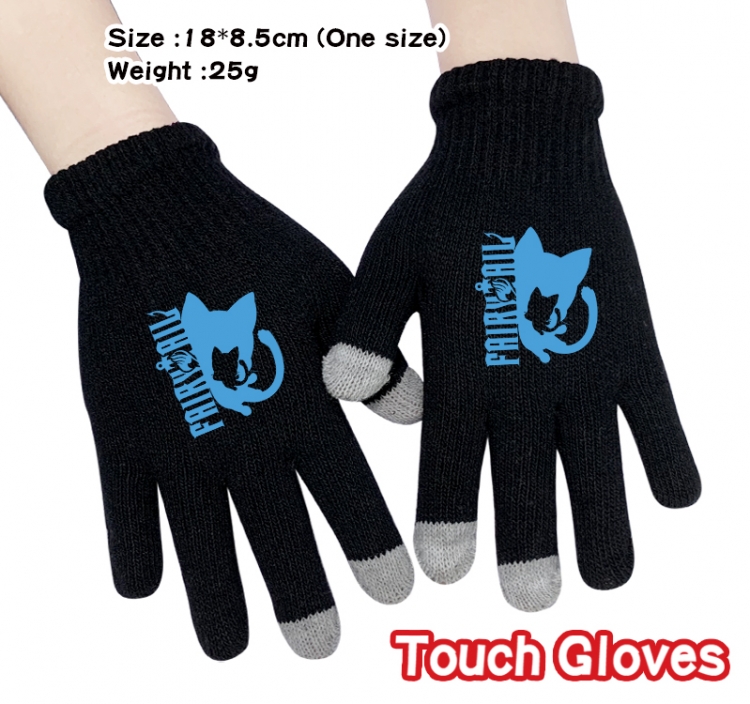 Fairy tail Anime touch screen knitting all finger gloves 18X8.5CM