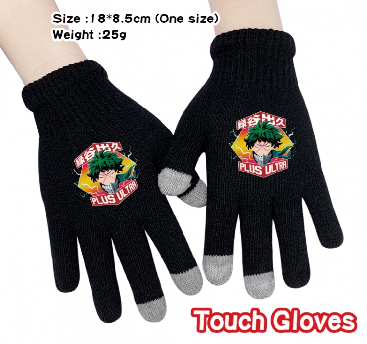 My Hero Academia Anime touch screen knitting all finger gloves 18X8.5CM