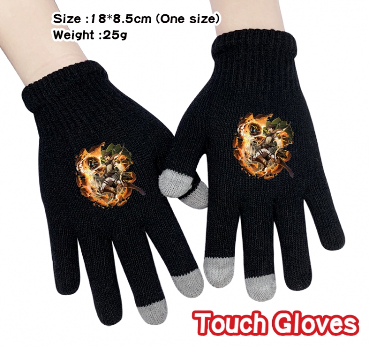 Shingeki no Kyojin Anime touch screen knitting all finger gloves 18X8.5CM